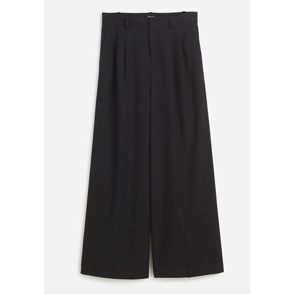 Madewell The Petite Harlow Superwide Leg Trouser Brushed Twill Black US 0 NWT - Picture 5 of 13